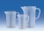 Messbecher mit Griff, PP, erhabene, blaue Graduierung