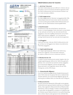 DAkkS-Kalibrierscheine für Gewichtssatz E2, Knopfform