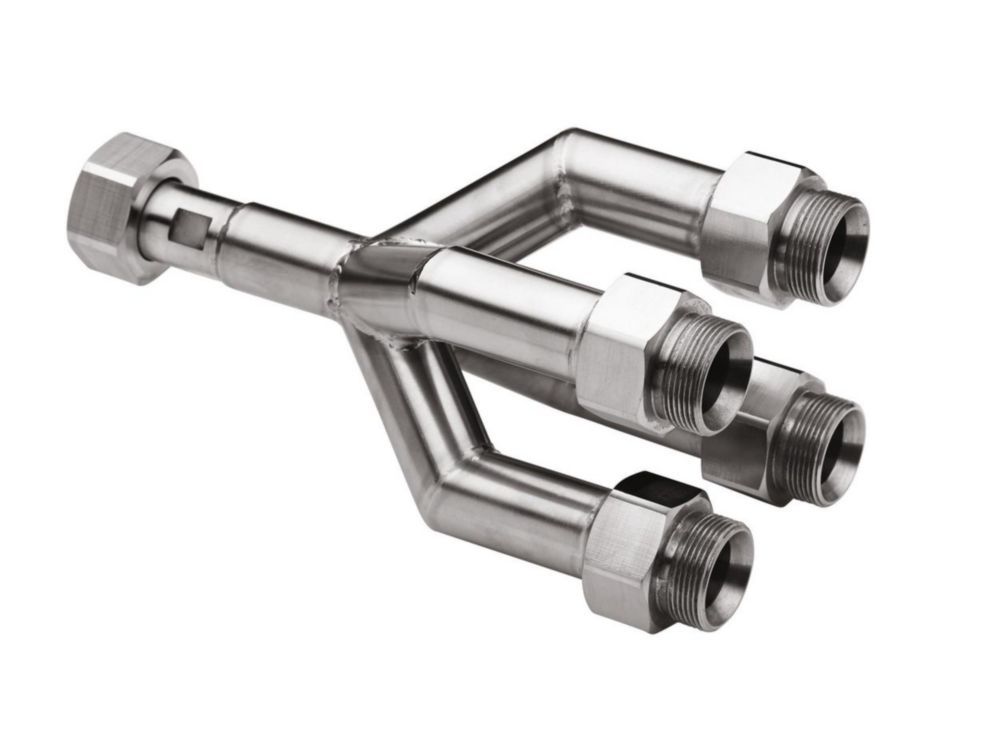 4fach-Verteiler M30x1,5, 1x M30x1,5 innen auf 4x M30x1,5 außen