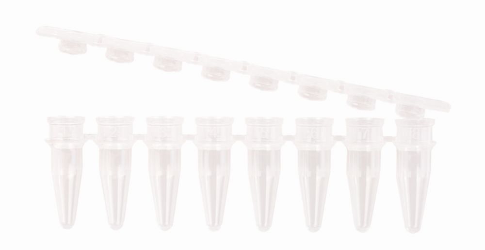 PCR-Gefäße, PP, 8er Strips mit separaten Deckelstreifen