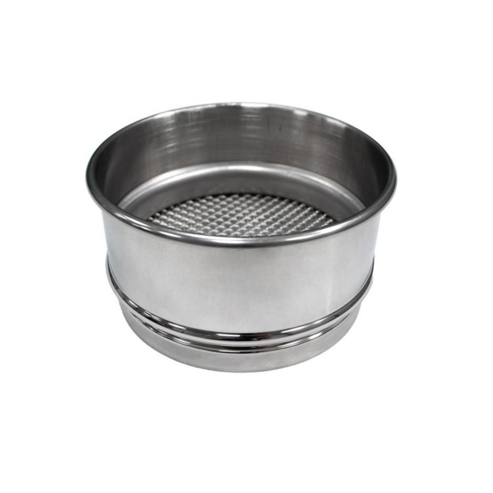 Analysensiebe mit Edelstahlrahmen 100x45mm mit Metalldrahtgewebe aus Edelstahl, w 0,025mm nach ASTM E11- ASTM No. 500