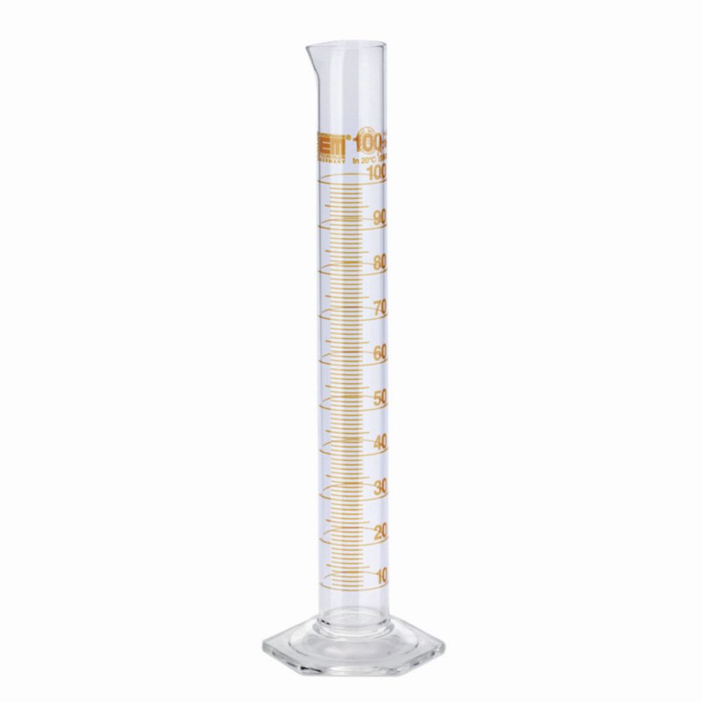 Messzylinder, DURAN<sup>®</sup>, hohe Form, Klasse A, braun graduiert