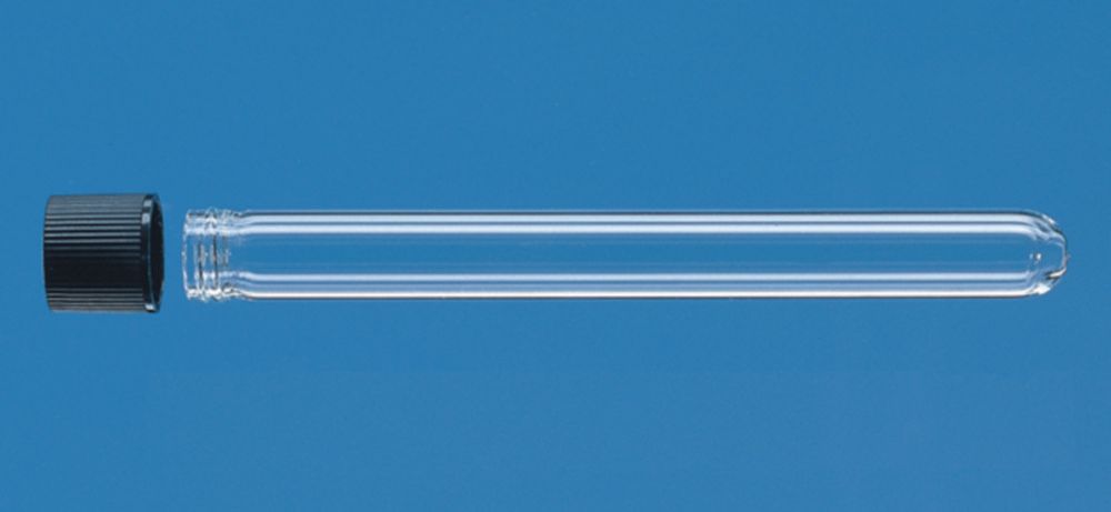 Kulturröhrchen, Glas, mit Schraubkappe, PP