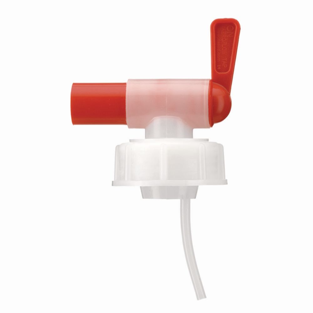 Schraubverschlüsse, PE-HD, mit rotem Auslaufhahn