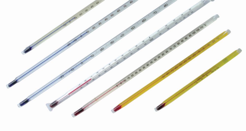 Allgebrauchsthermometer, rote Füllung, Eintauchtiefe total