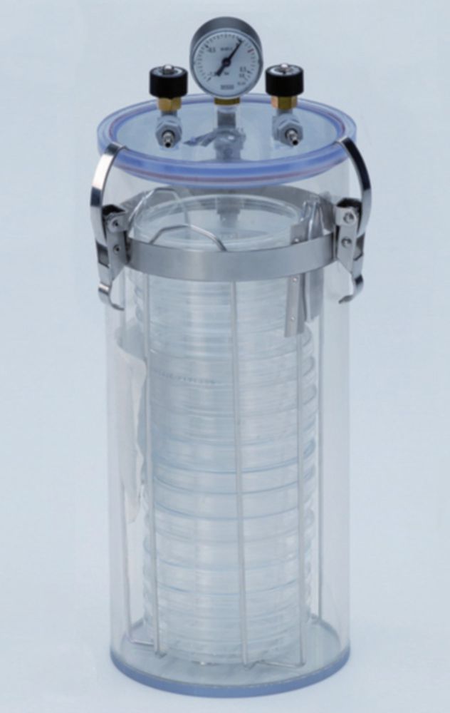 Anaerobengef&auml;&szlig; aus PC, mit Manometer