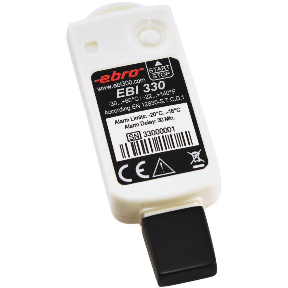 Einweg-Temperaturdatenlogger EBI 330-T30 -30...+60&deg;C, 80x28x12mm, VE=10 ***Kennzeichnungspflichtig UN 3090***