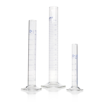 Messzylinder DURAN<sup>®</sup>, hohe Form, Klasse A, blau graduiert