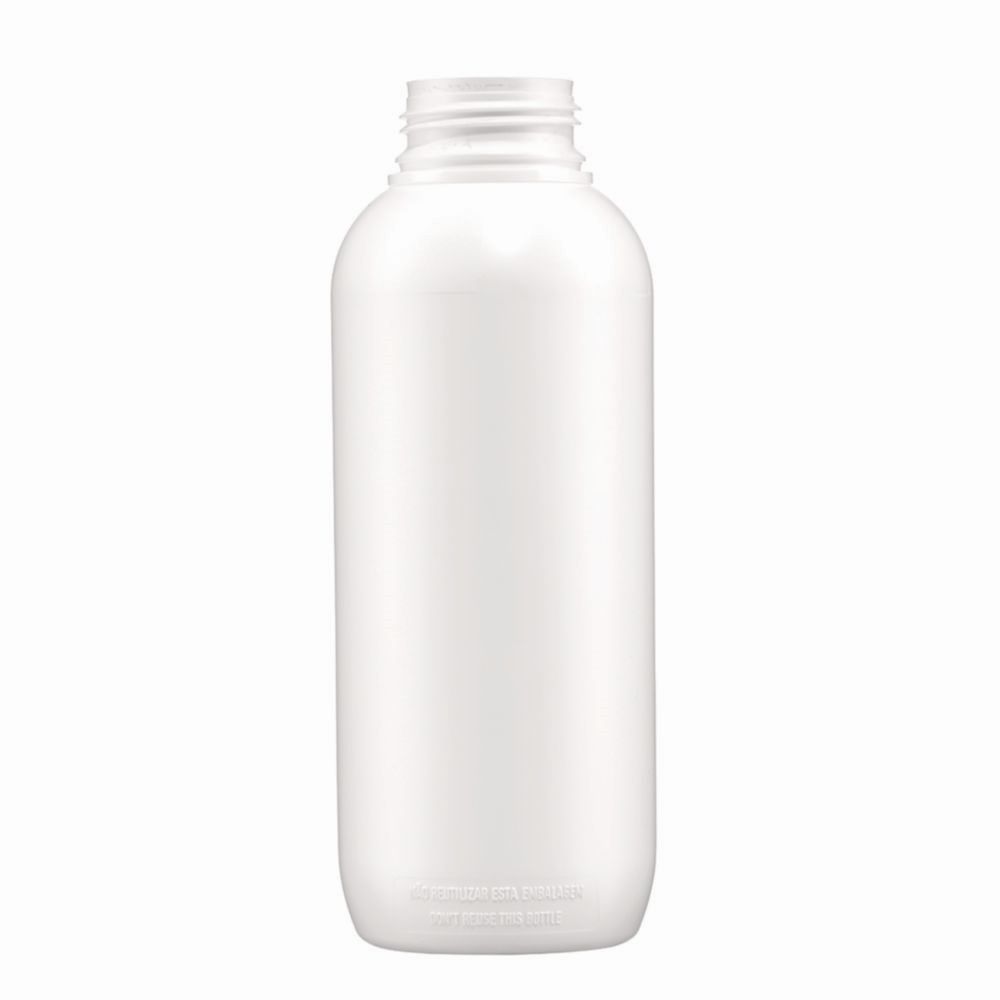 Rundflasche ohne Verschluss, Serie 321 'VarioPack Dual', mit PA-Barriere, weiß