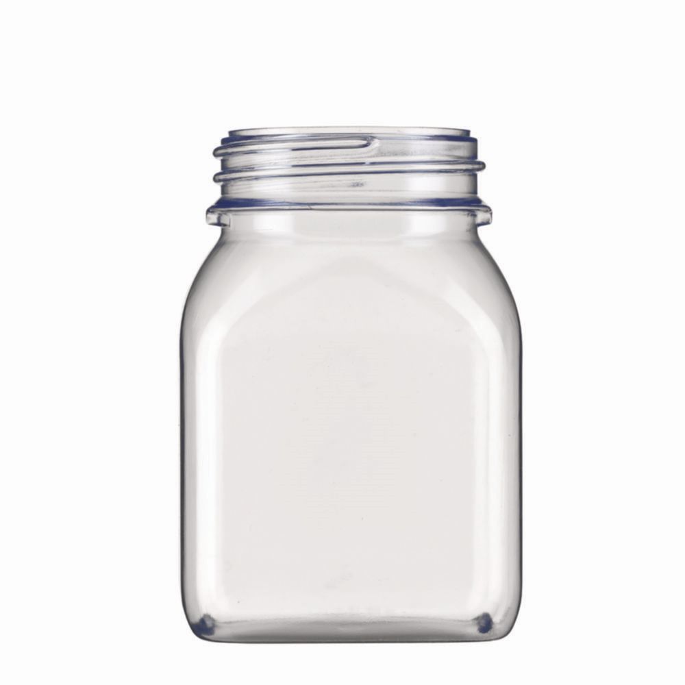 Vierkant-Weithalsbehälter, ohne Verschluss, Serie 310, PVC, klar