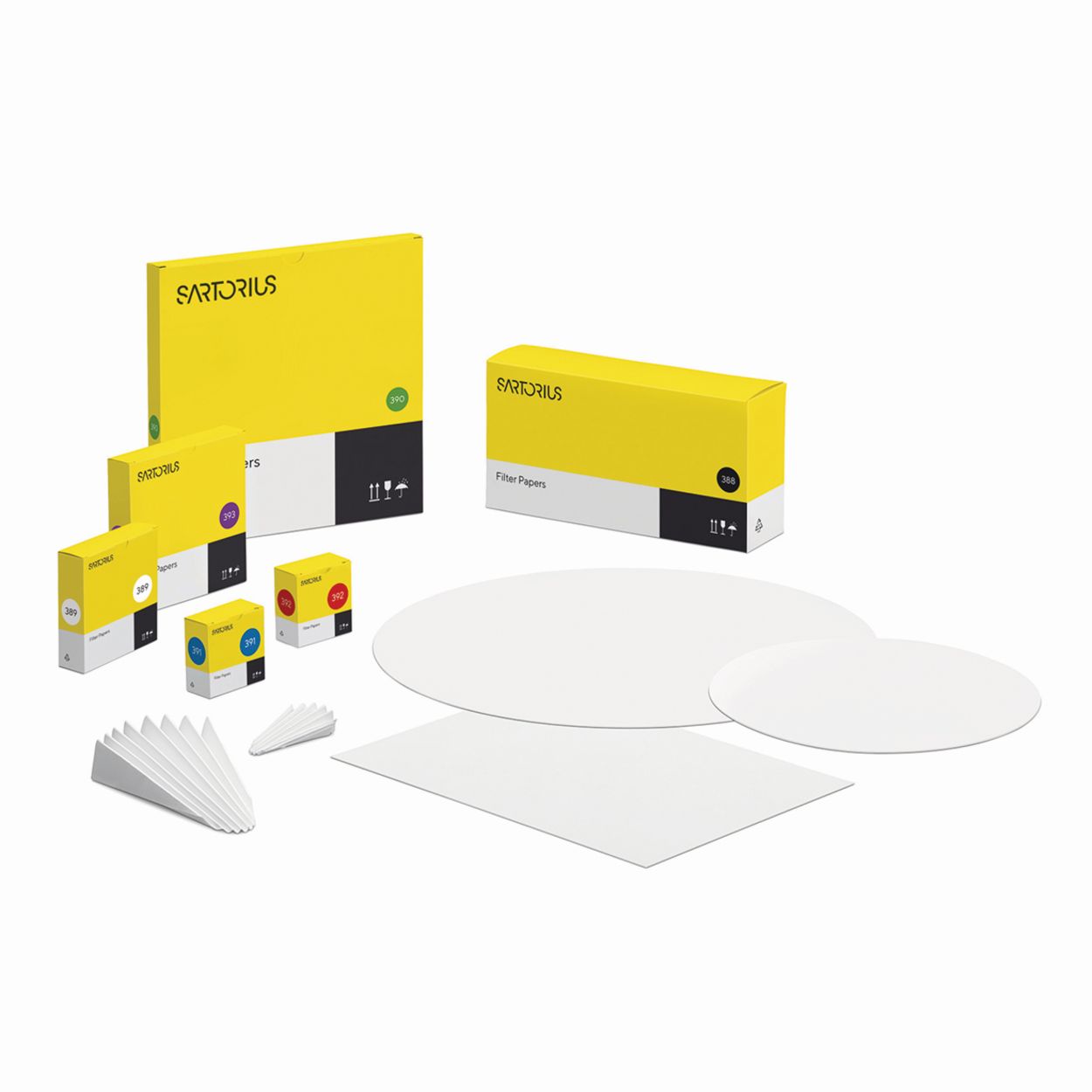 Filtrierpapier Sorte 389, Weißpunkt, quantitativ, Rundfilter