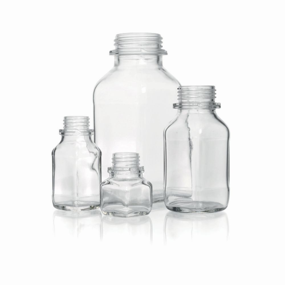 Vierkant-Schraubflaschen, Kalk-Natron-Glas