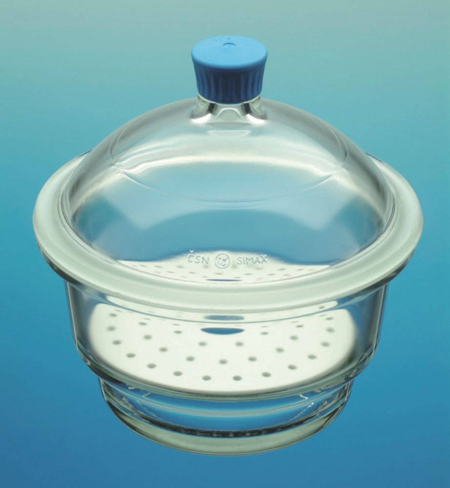 Exsikkator, Borosilikatglas 3.3, mit Kunststoffknopfdeckel