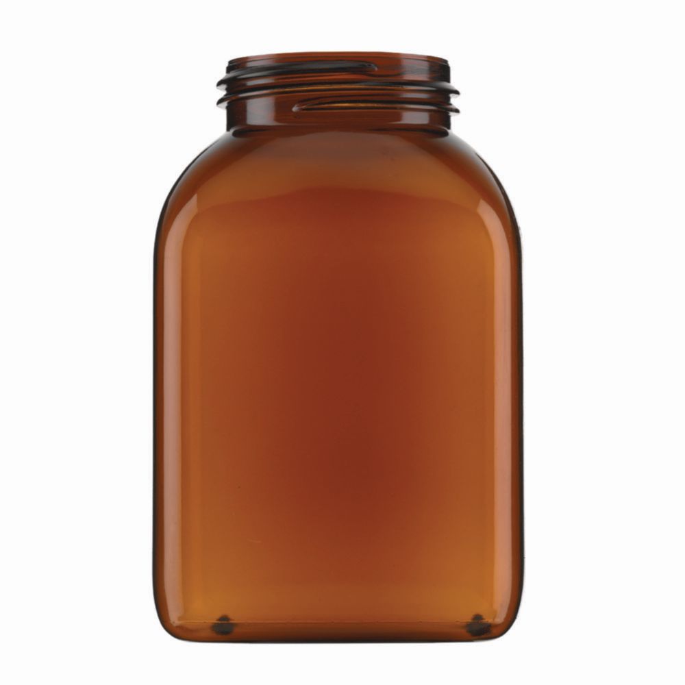 Vierkant-Weithalsbehälter, ohne Verschluss, Serie 310, PVC hart, braun