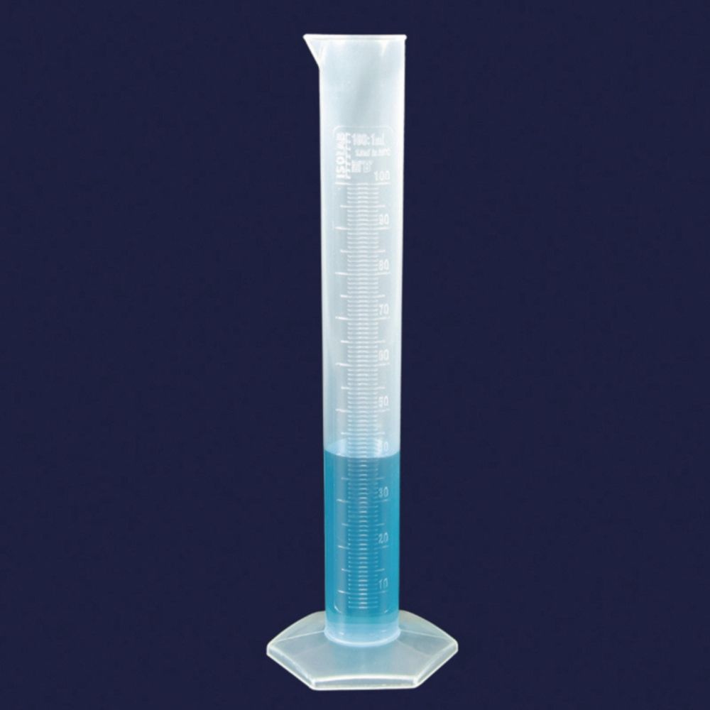 Messzylinder, PP, hohe Form, Klasse B, erhabene Graduierung